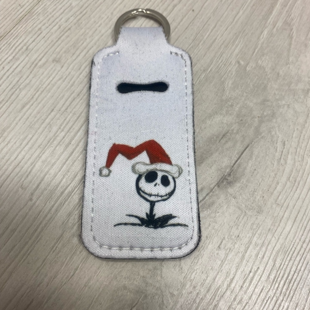 White Santa Skull Jack Skellington Lip Balm Key Holder Kayleigh